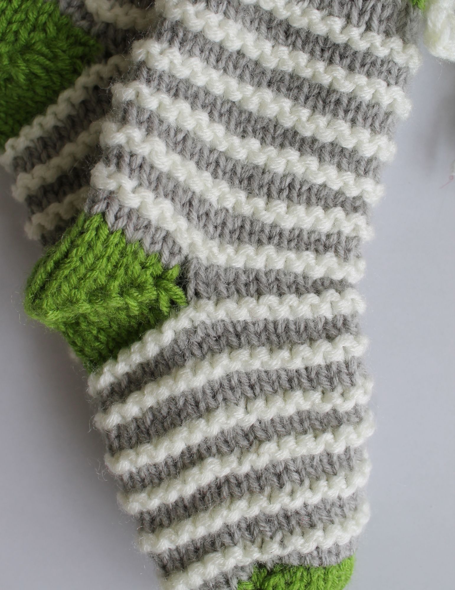 Woonie Striped Handmade Socks - Grey