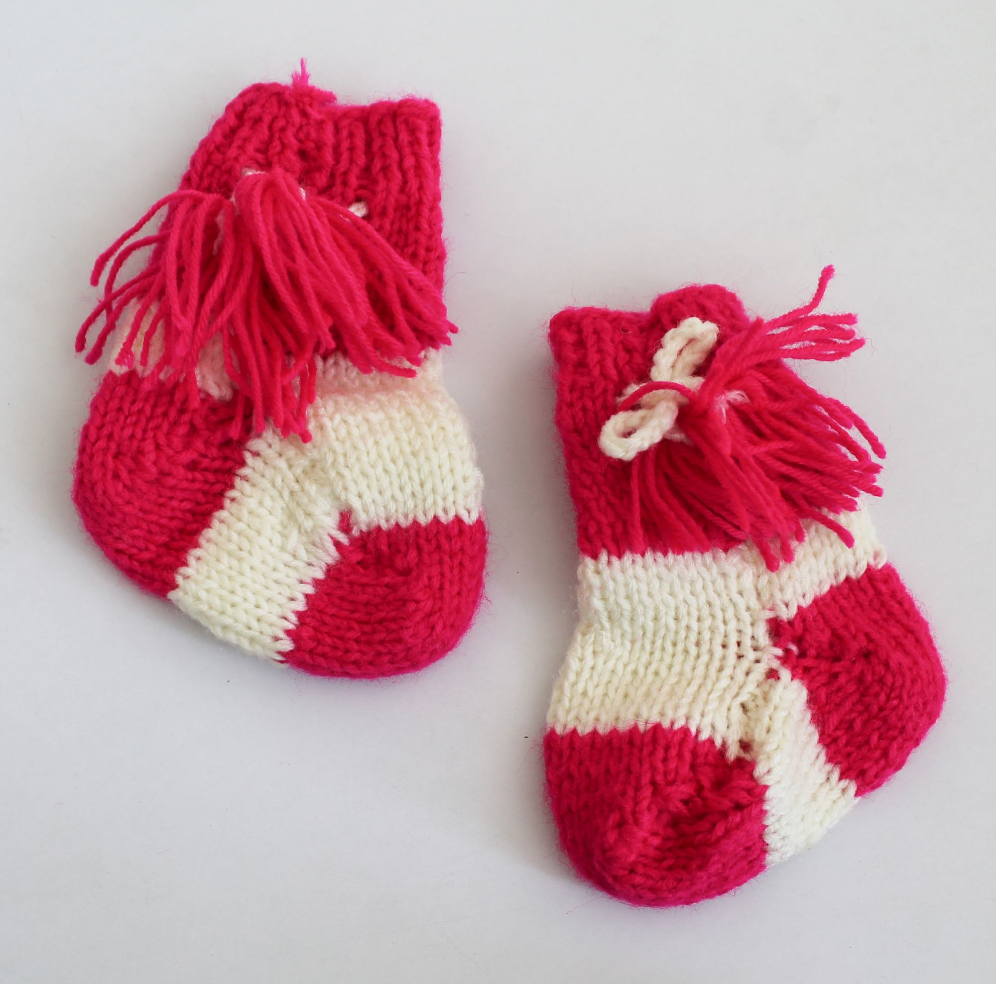 Woonie Color Block Handmade Socks - Pink