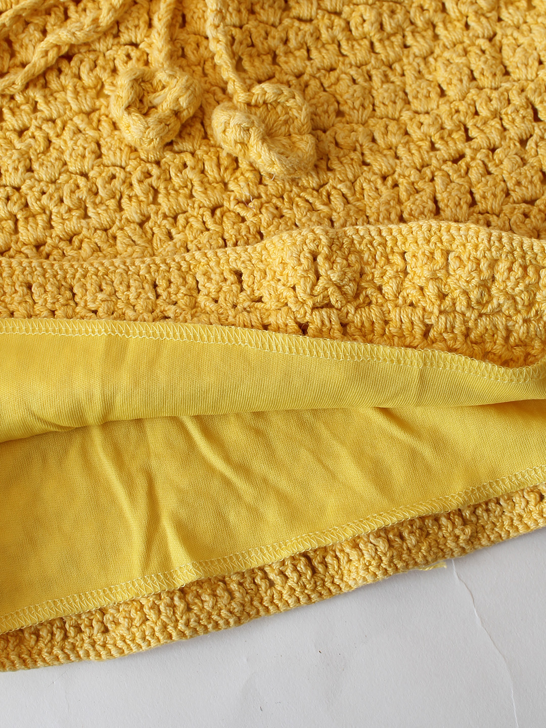 Woonie Cotton Self Design Skirt - Yellow