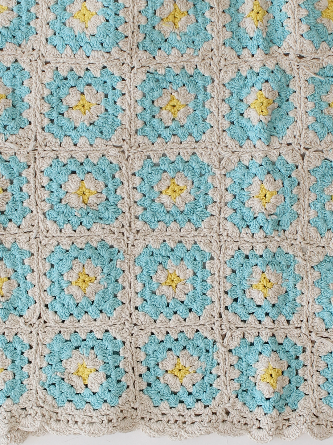 Woonie Cotton Hand Knitted Crochet Detailed Skirt - Cream