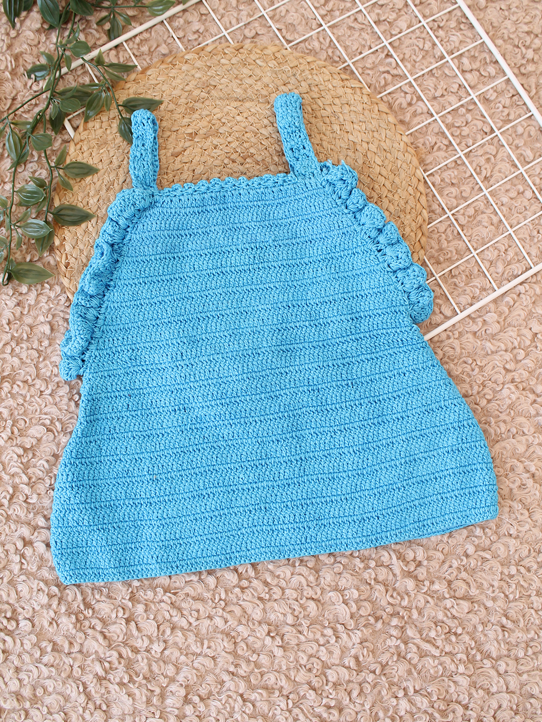 Woonie Handknitted Sleeveless Top - Sky Blue