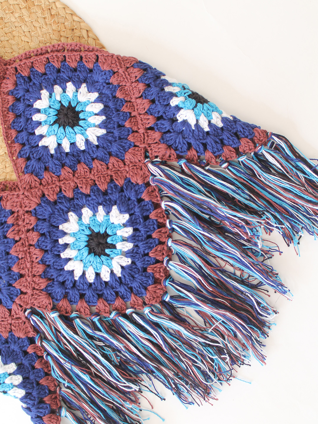 Crochet Evil Eye Sleeveless Top  Blue