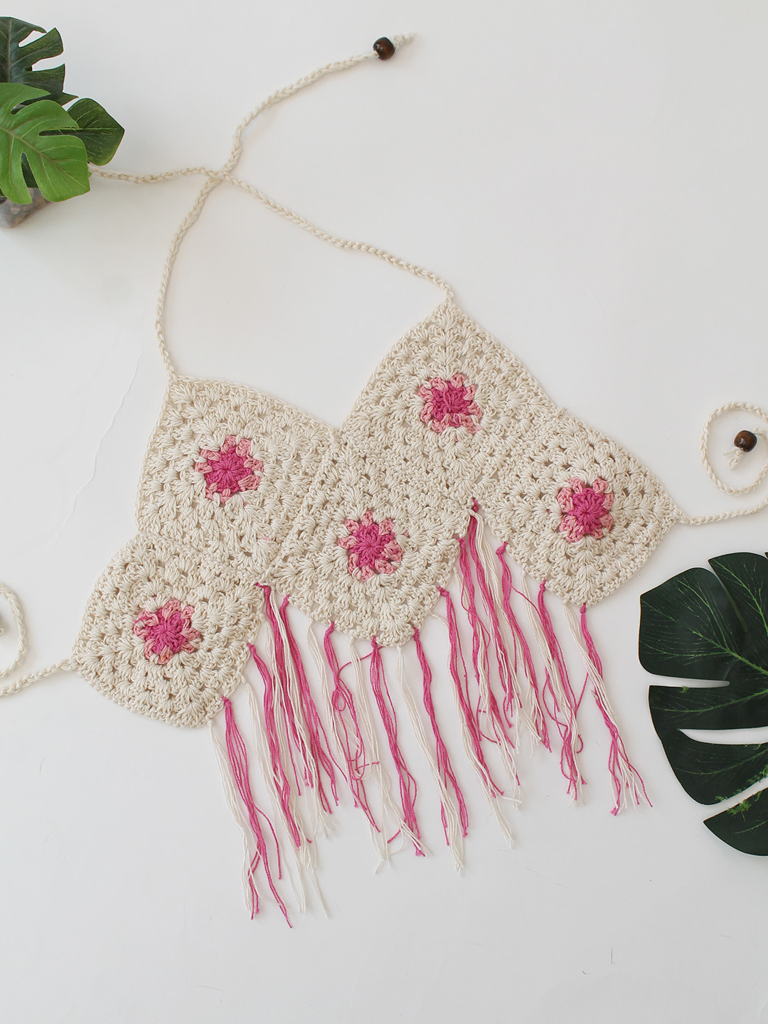 Crochet Fringes Detailed Crochet Top  White