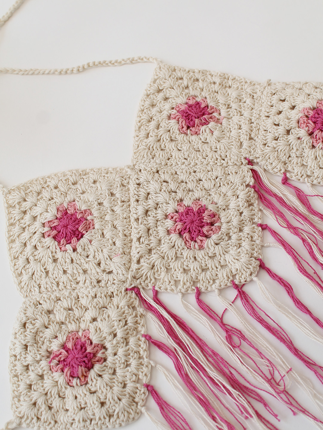 Crochet Fringes Detailed Crochet Top  White