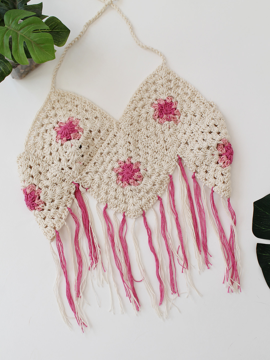 Crochet Fringes Detailed Crochet Top  White