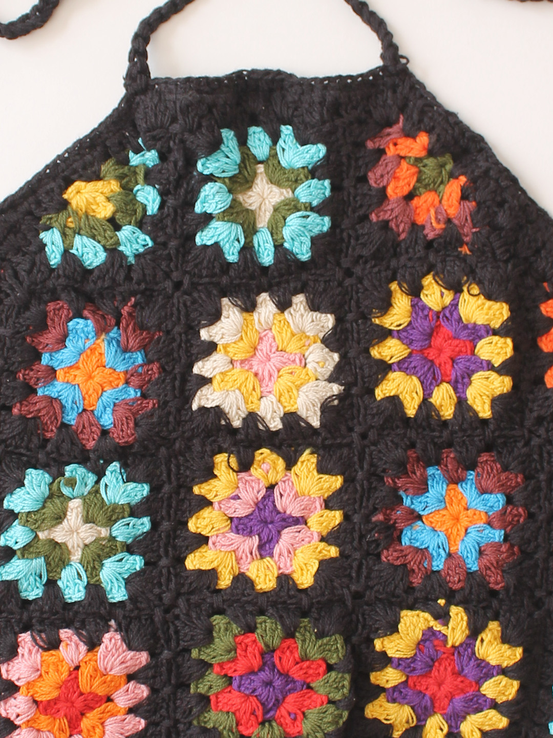 Woonie Granny Square Halterneck Top  Multicolor