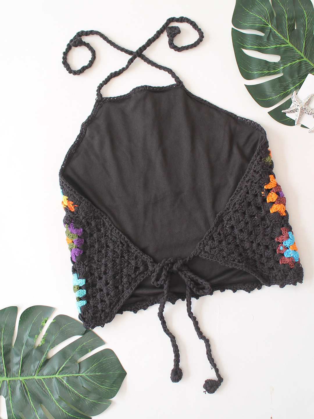 Woonie Granny Square Halterneck Top  Multicolor