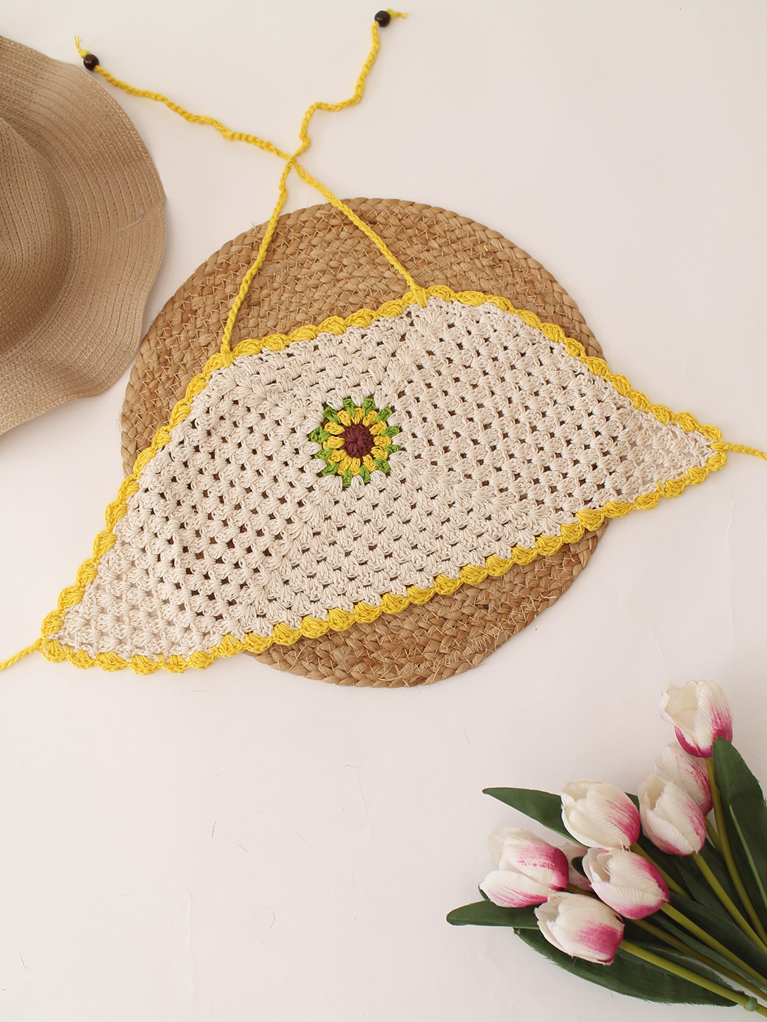 Sunflower Halterneck Top - White