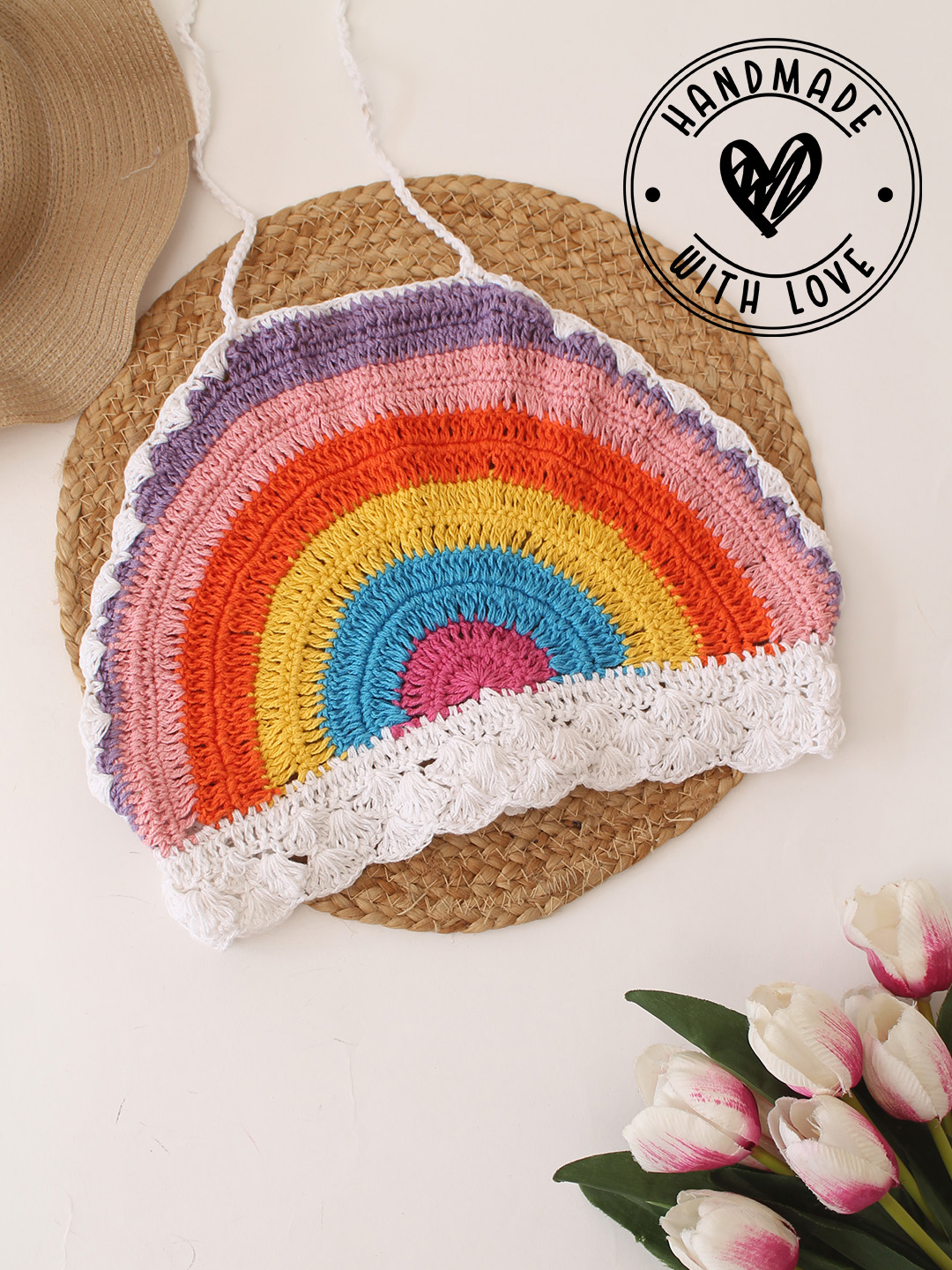 Crochet Halterneck Top  Multicolor