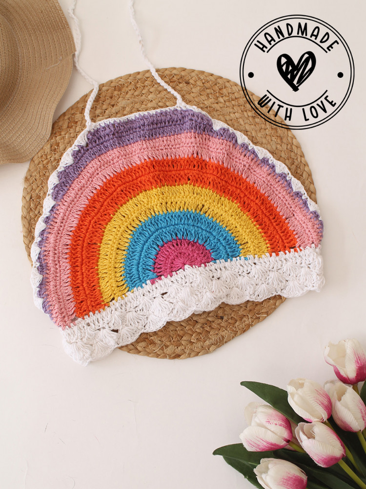 Image of Crochet Halterneck Top - Multicolor