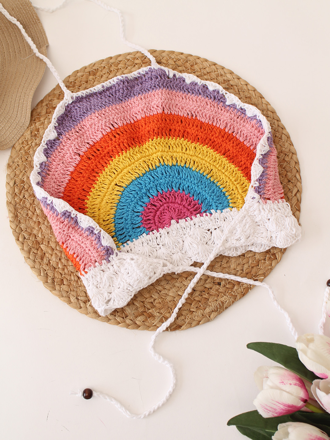 Crochet Halterneck Top  Multicolor