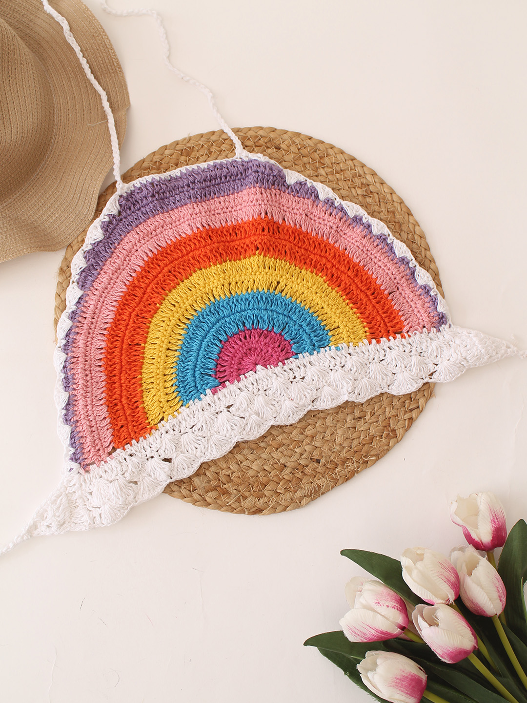 Crochet Halterneck Top  Multicolor