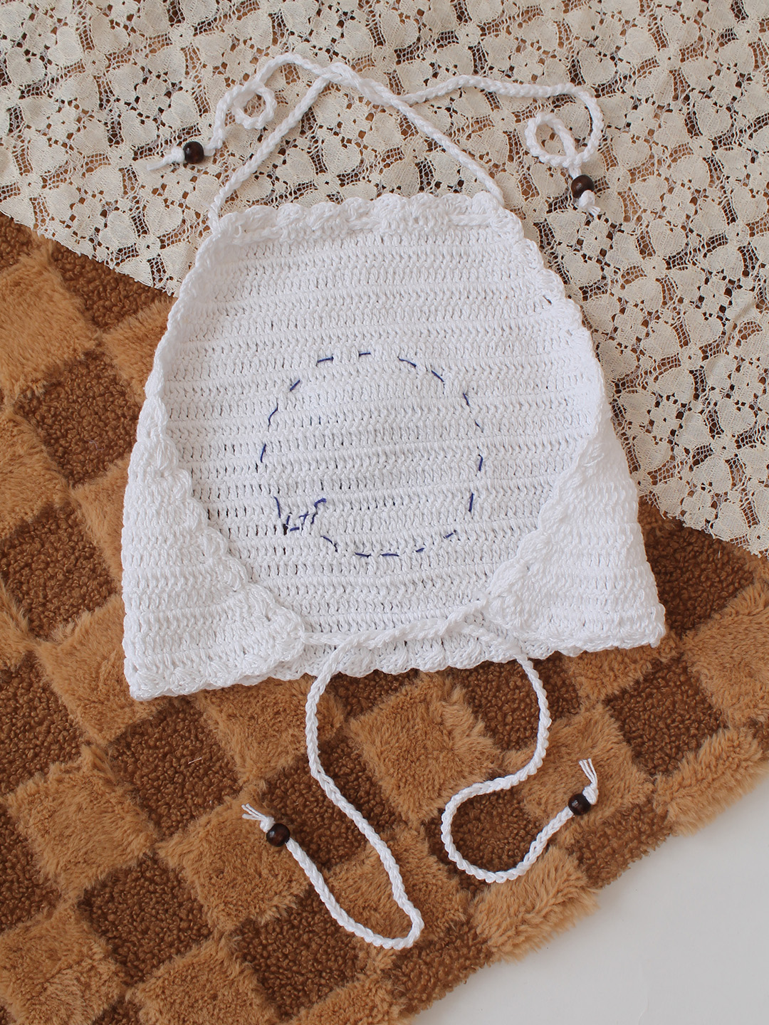 Woonie Evil Eye Design Top  White