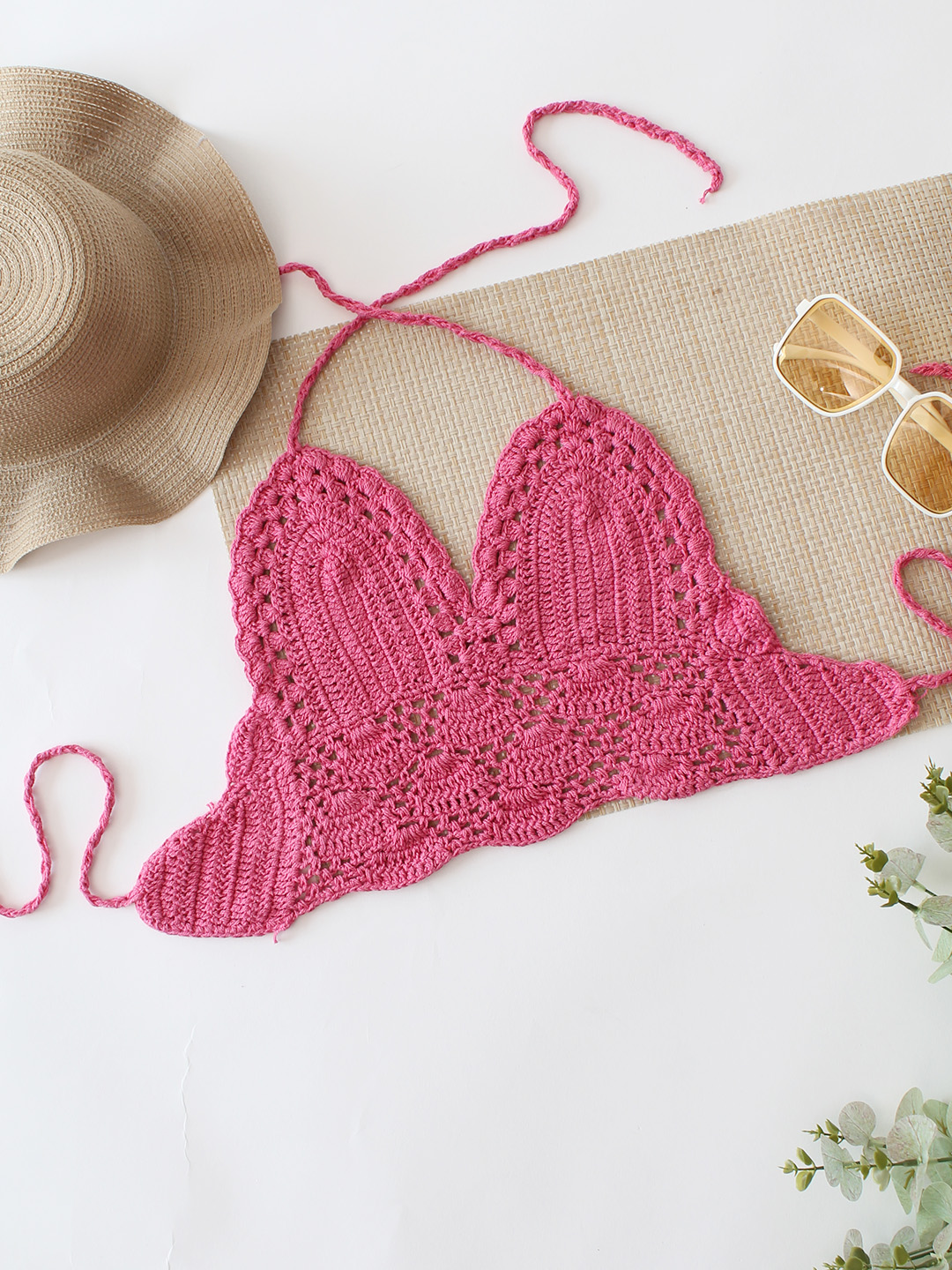 Crochet Beach Top - Pink