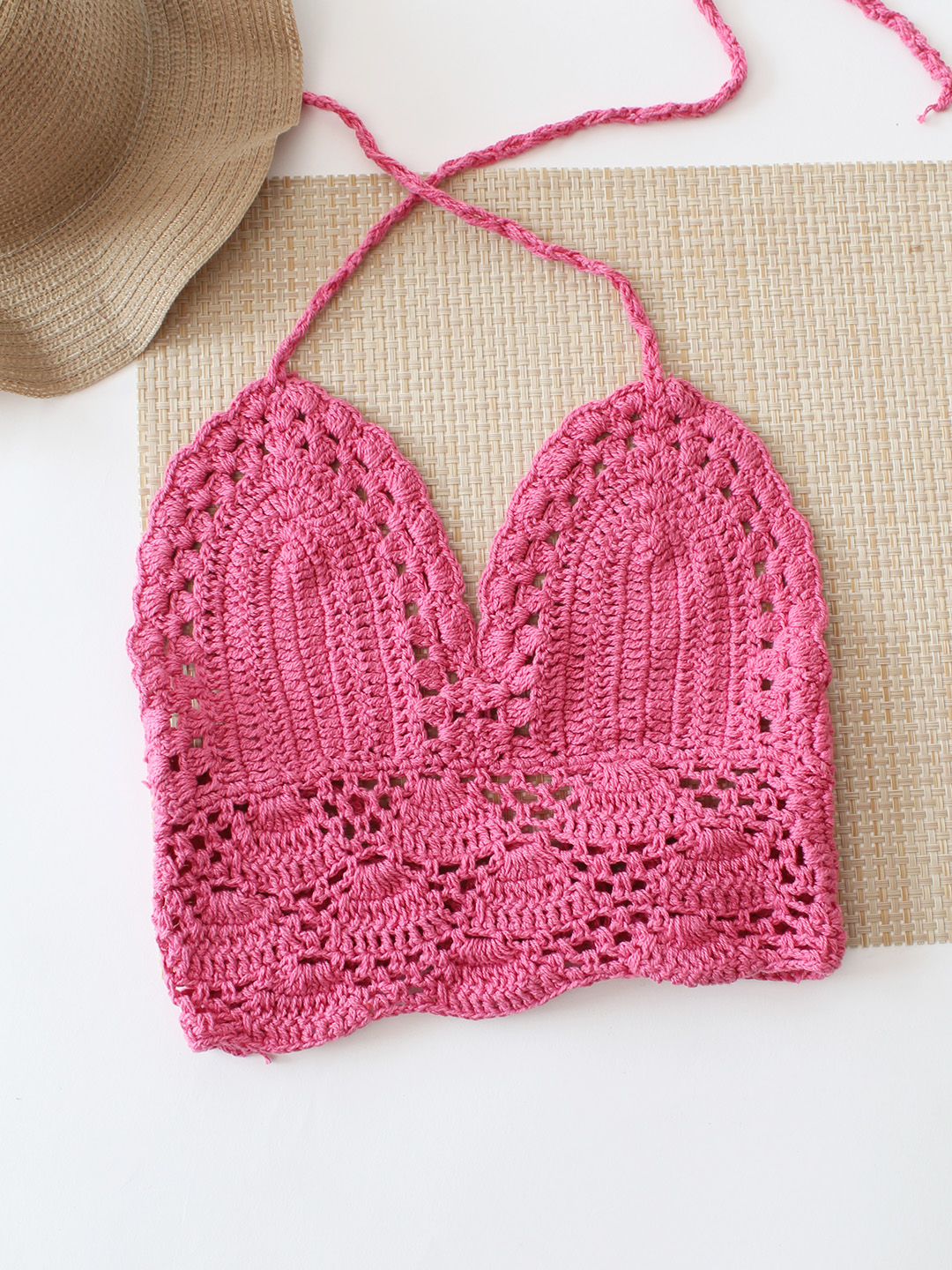 Crochet Beach Top - Pink