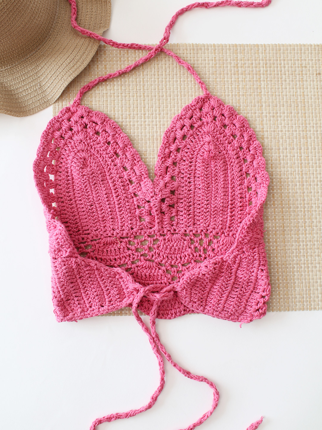 Crochet Beach Top - Pink