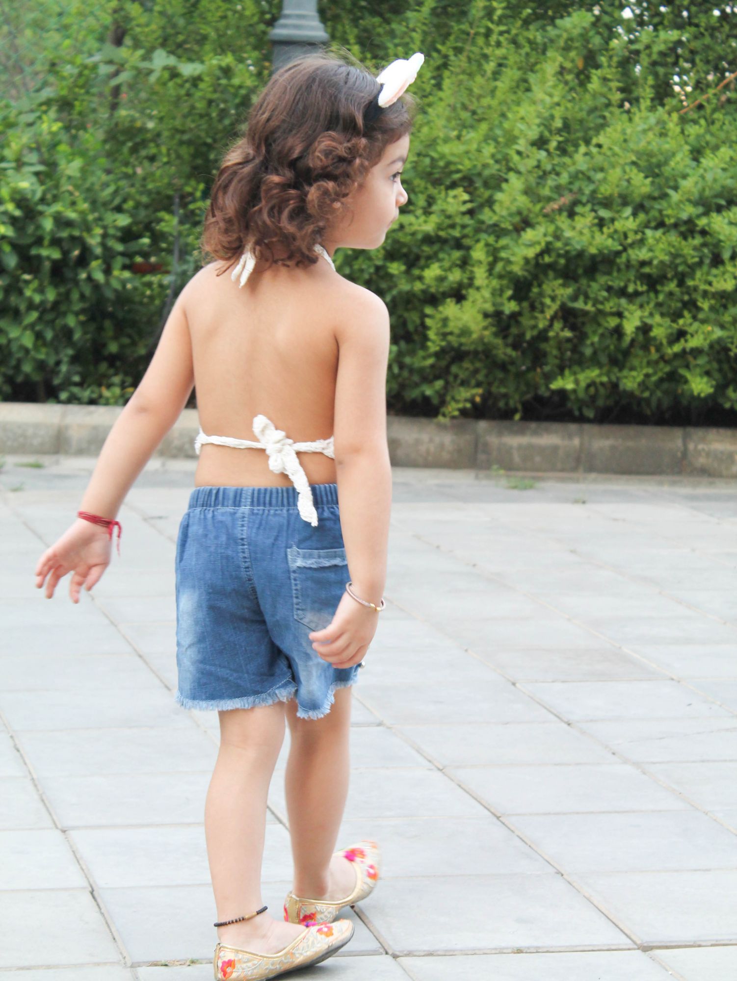 Rainbow Halterneck Summer Crop Top for Girls