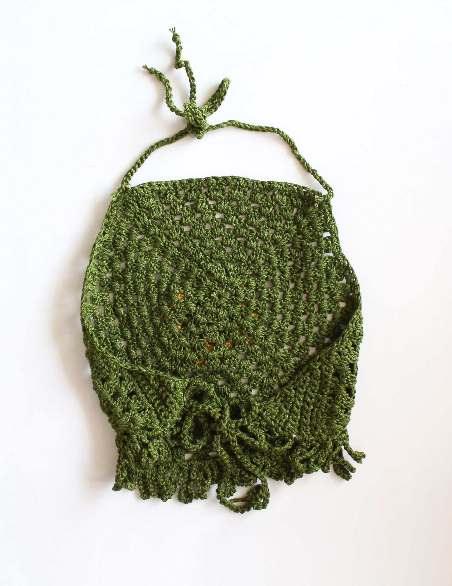 Green Sunflower Halterneck Summer Crop Top for Girls