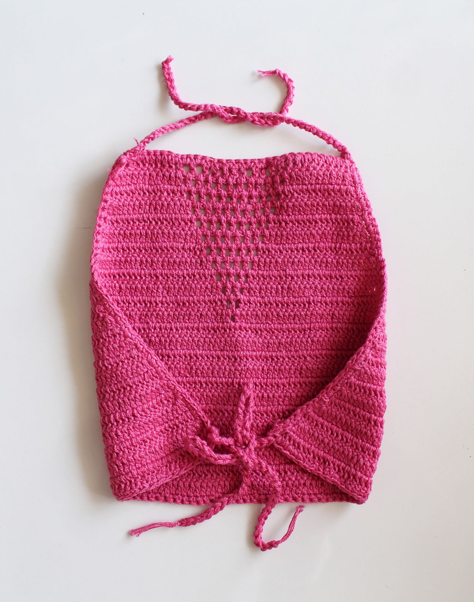 Pink Solid Halterneck Summer Crop Top for Girls