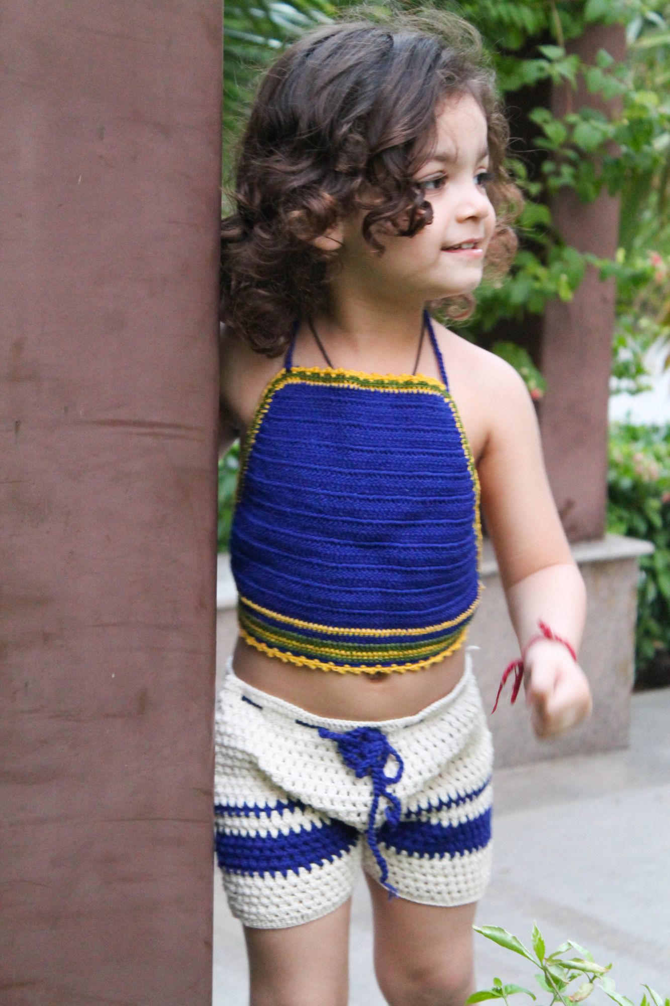 Indigo Halterneck Summer Crop Top for Girls