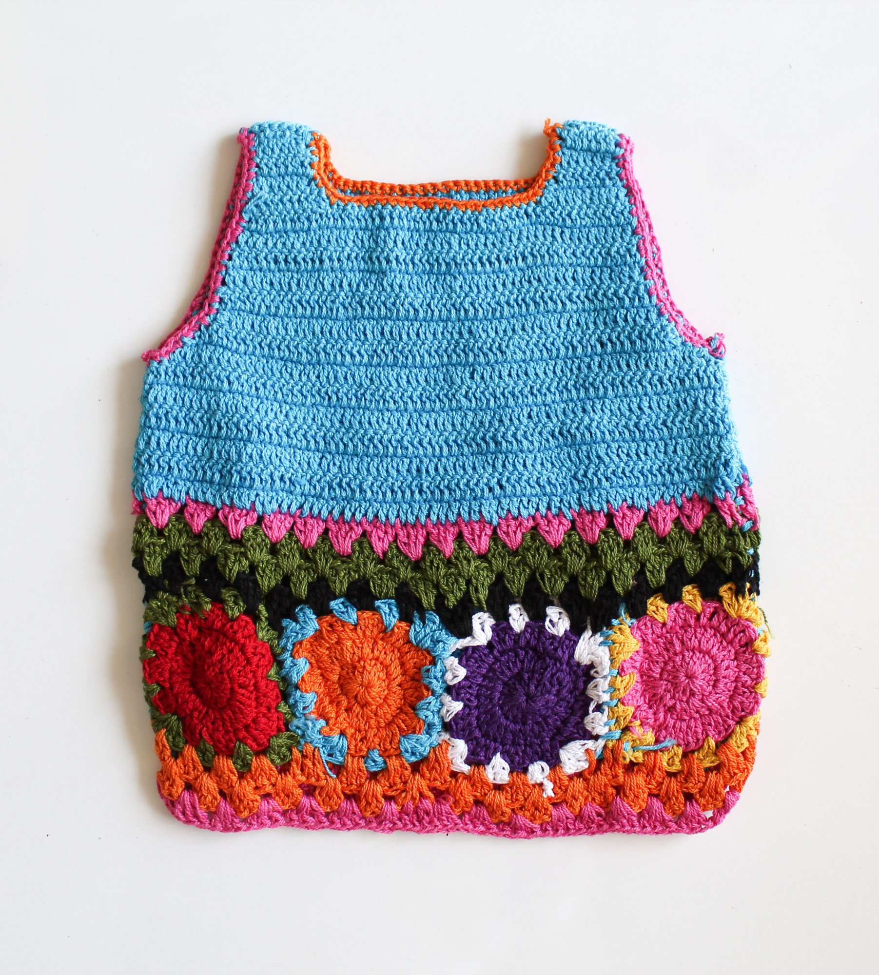 Blue Sleeveless Summer Crop Top for Girls