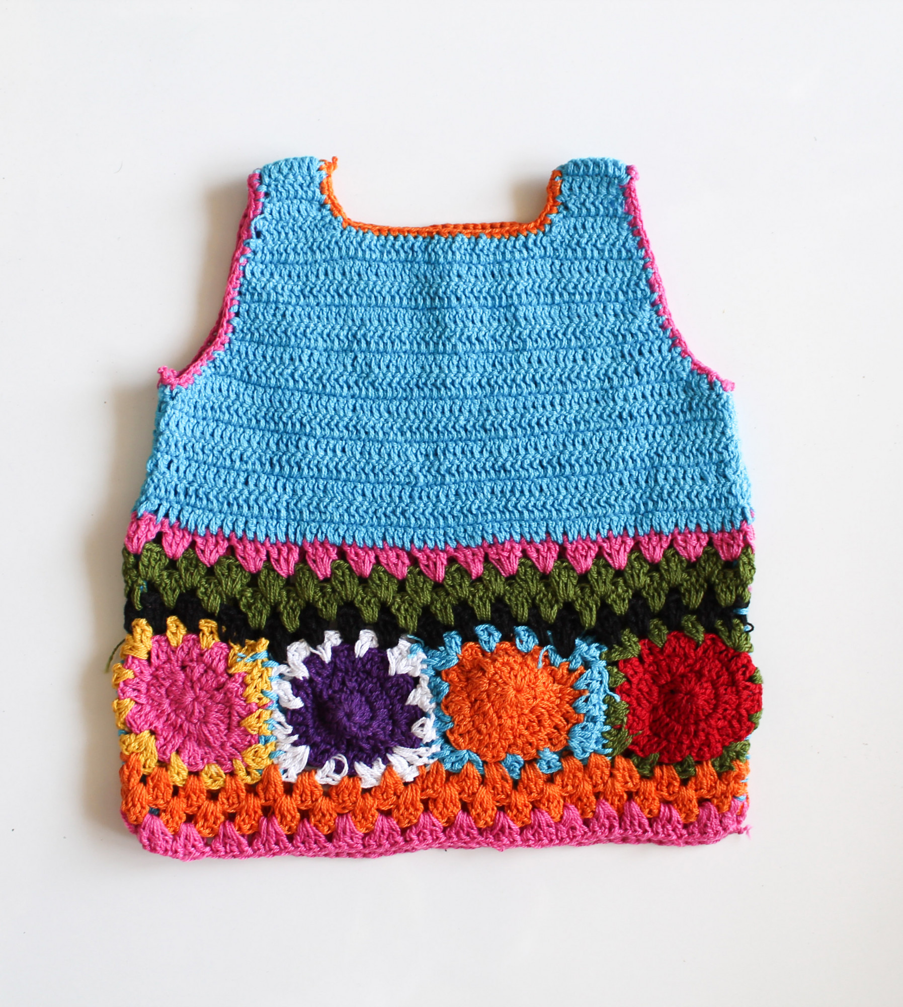 Blue Sleeveless Summer Crop Top for Girls