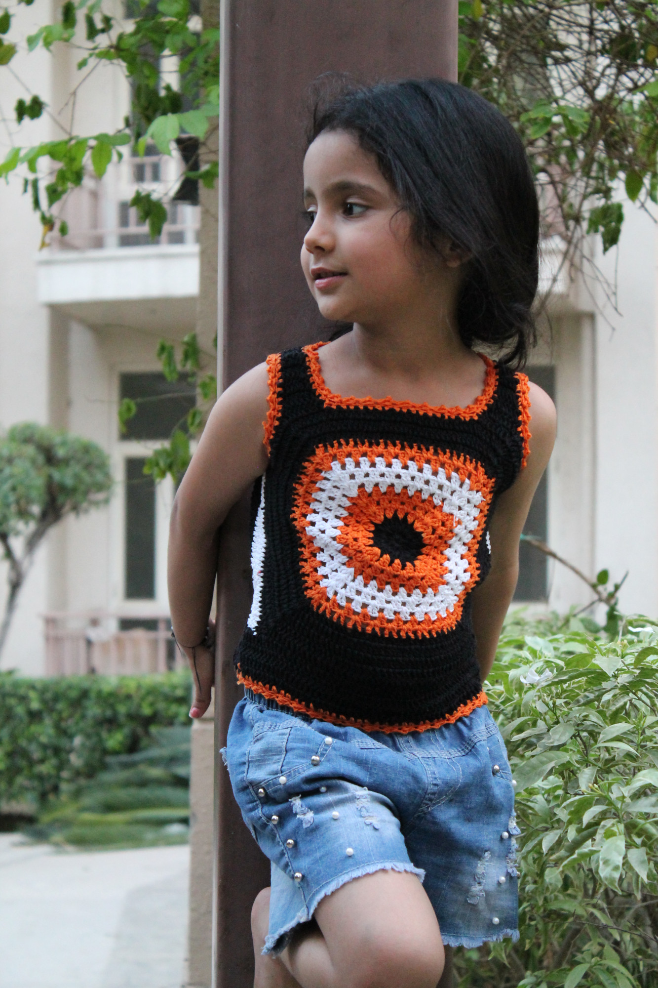 Black Sleeveless Summer Crop Top for Girls