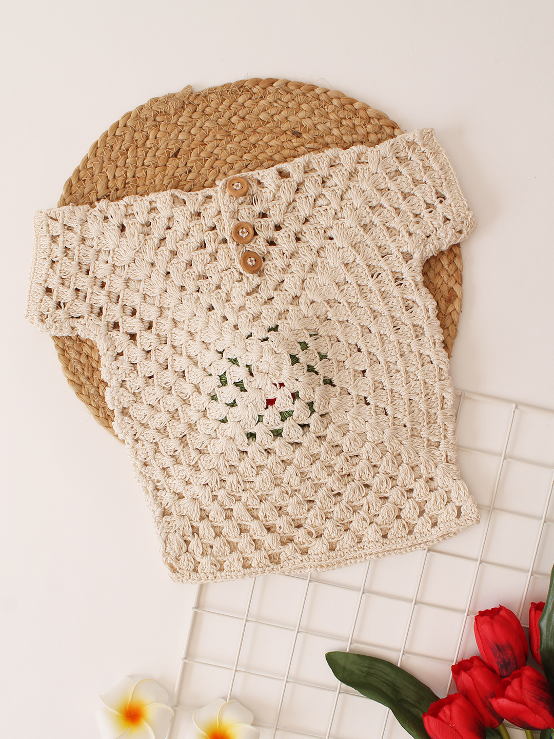 Woonie Handmade Rose Top for Girls