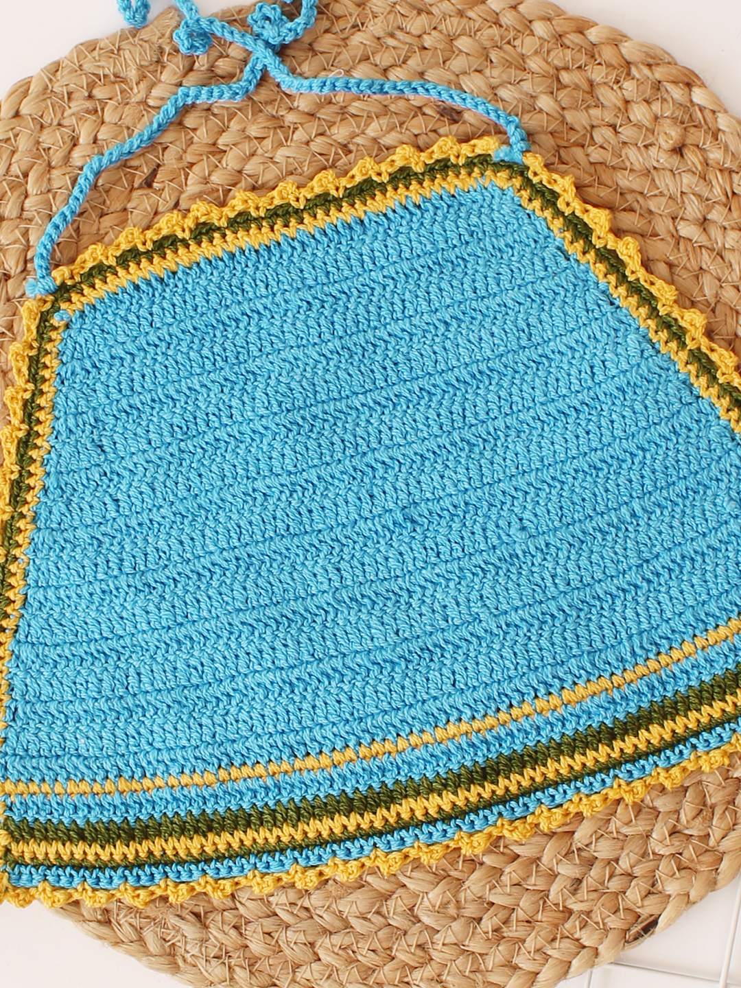 Sky Blue Halterneck Summer Crop Top for Girls