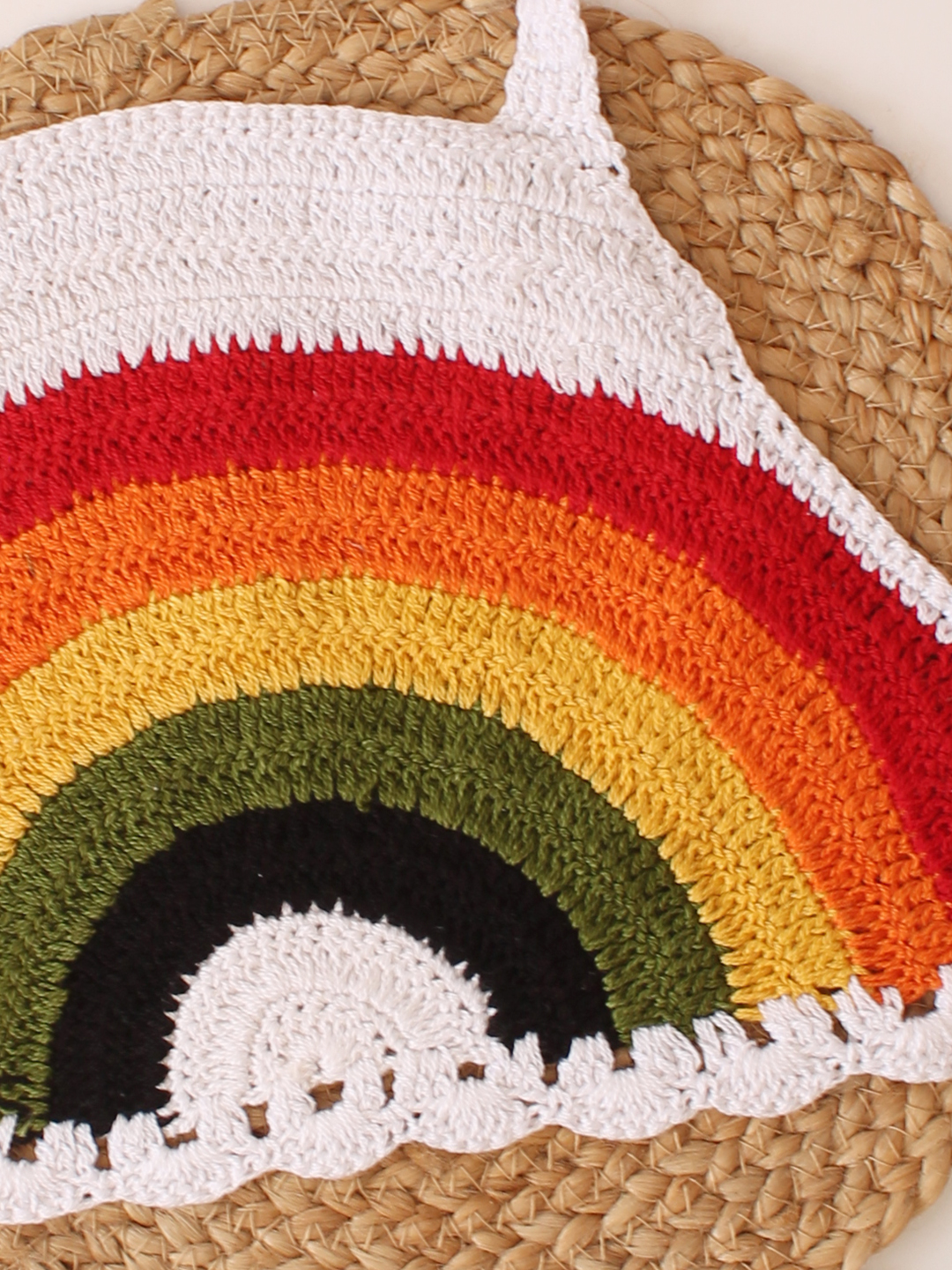 Woonie Handmade Crochet Halterneck Rainbow Top - Multi