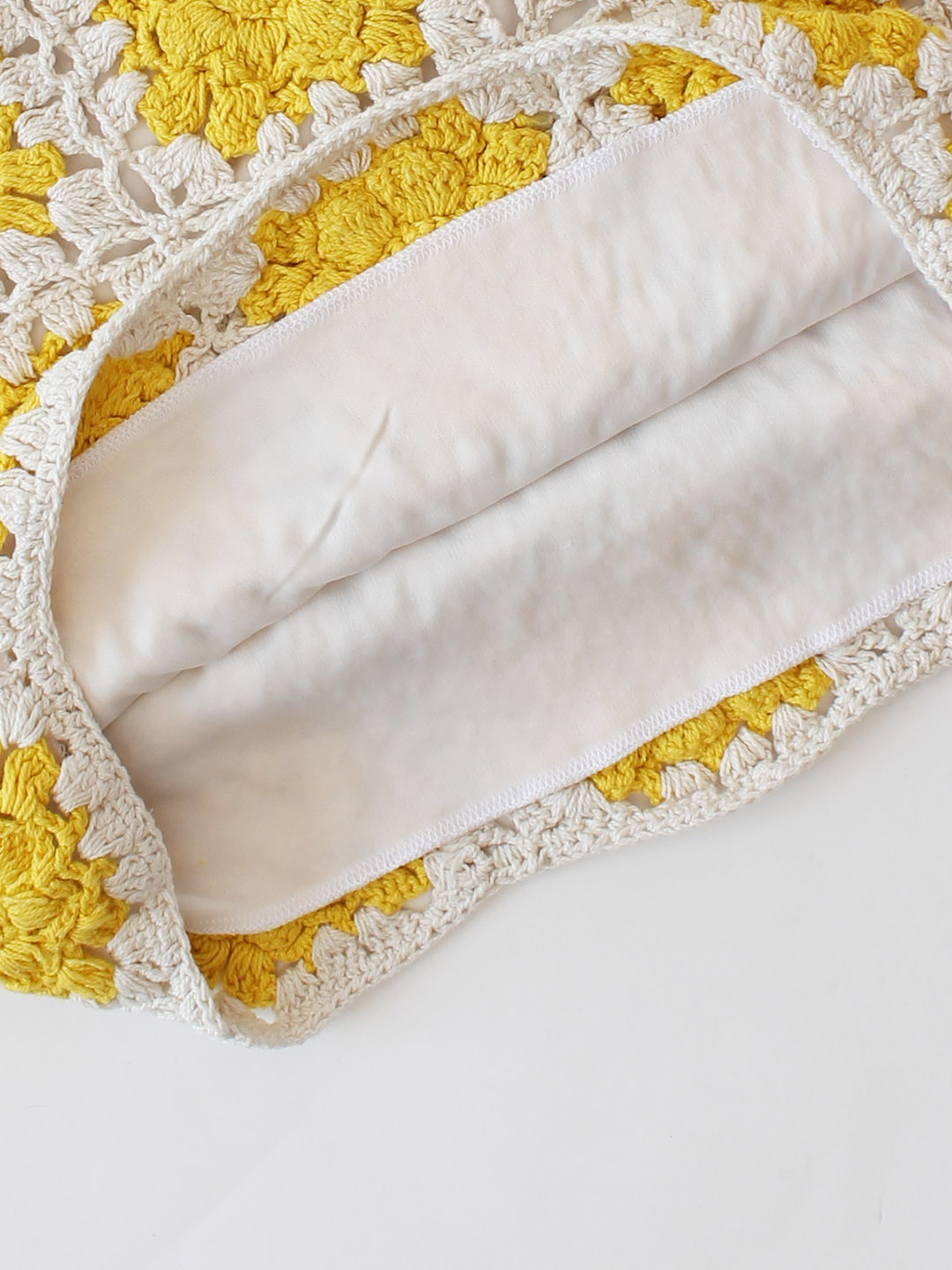 Woonie Handmade Crochet Strappy Top - Yellow