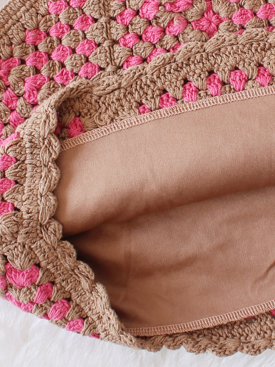 Woonie Handmade Crochet Strappy Top - Pink