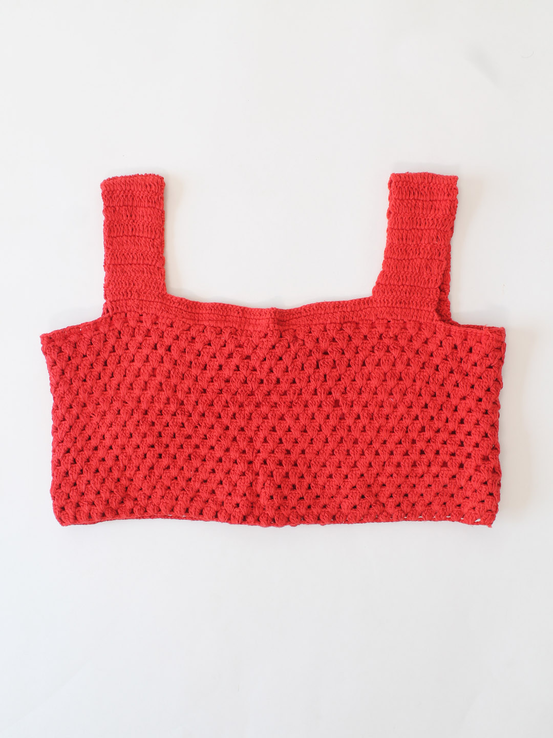 Woonie Crochet Applique Top - Red