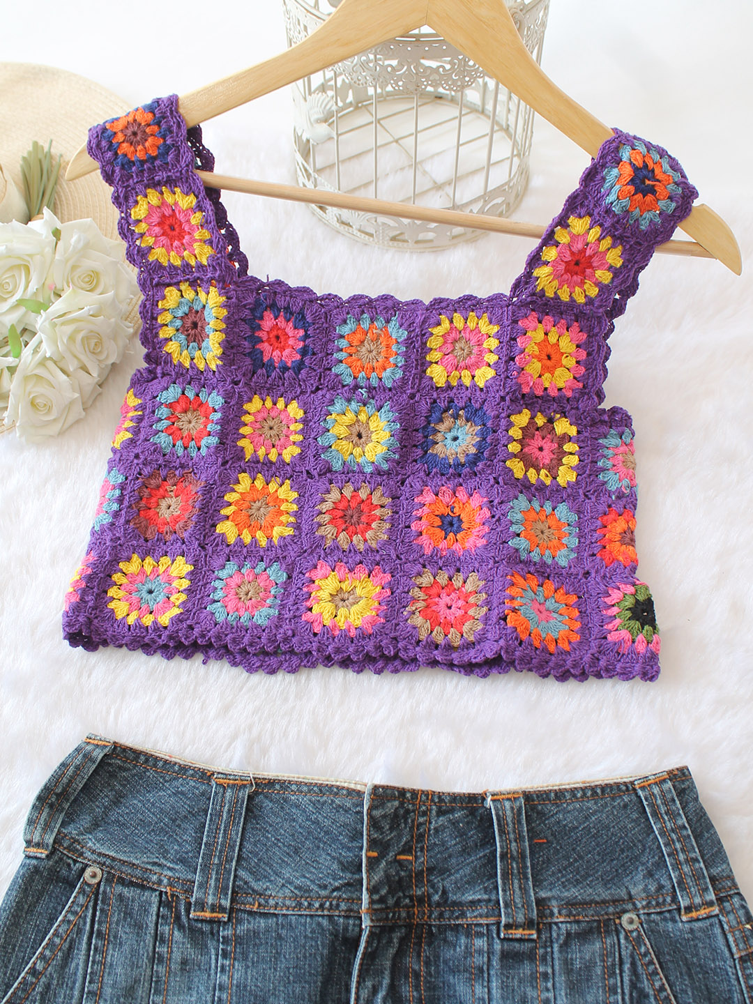 Woonie Crochet Colorful Top - Multi