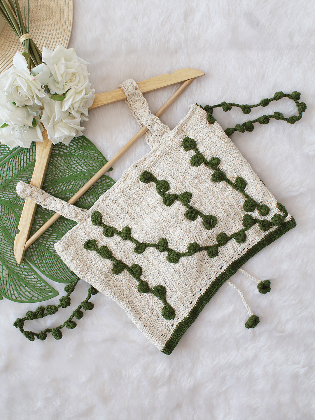 Woonie Crochet Creepers Top - Off White