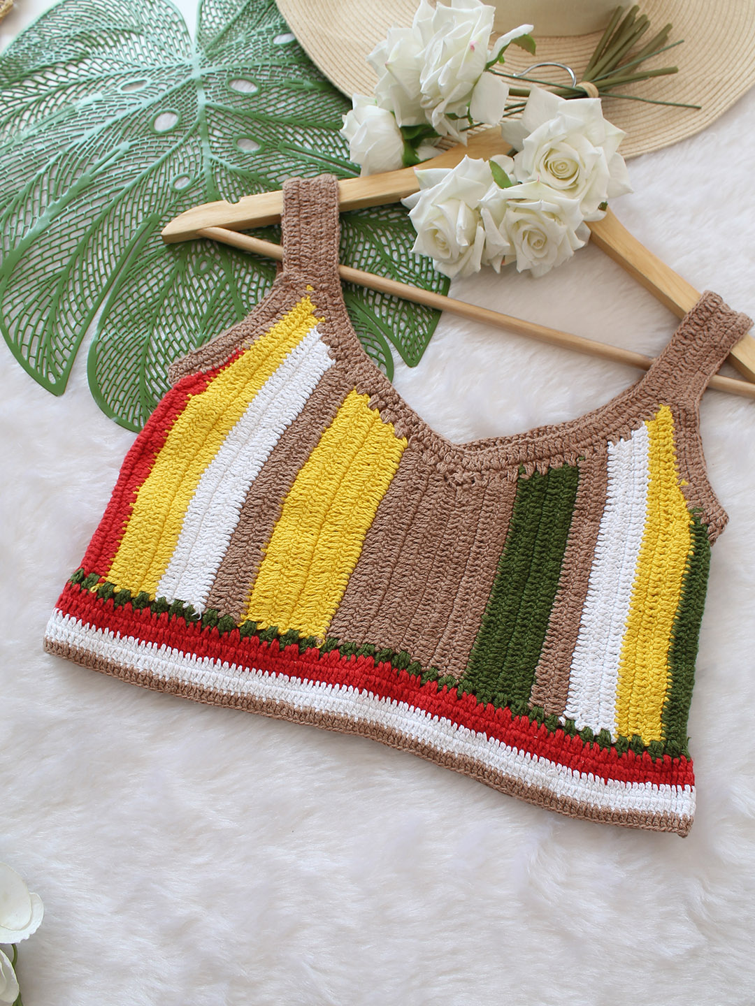 Woonie Crochet Strappy Top - Multi