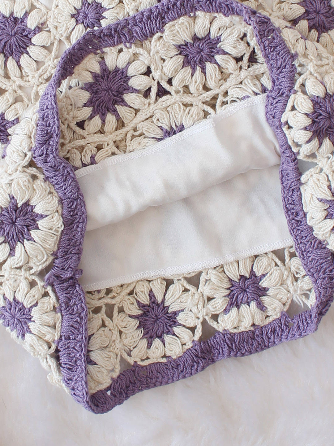 Woonie Handmade Crochet Daisy Top - Lavender