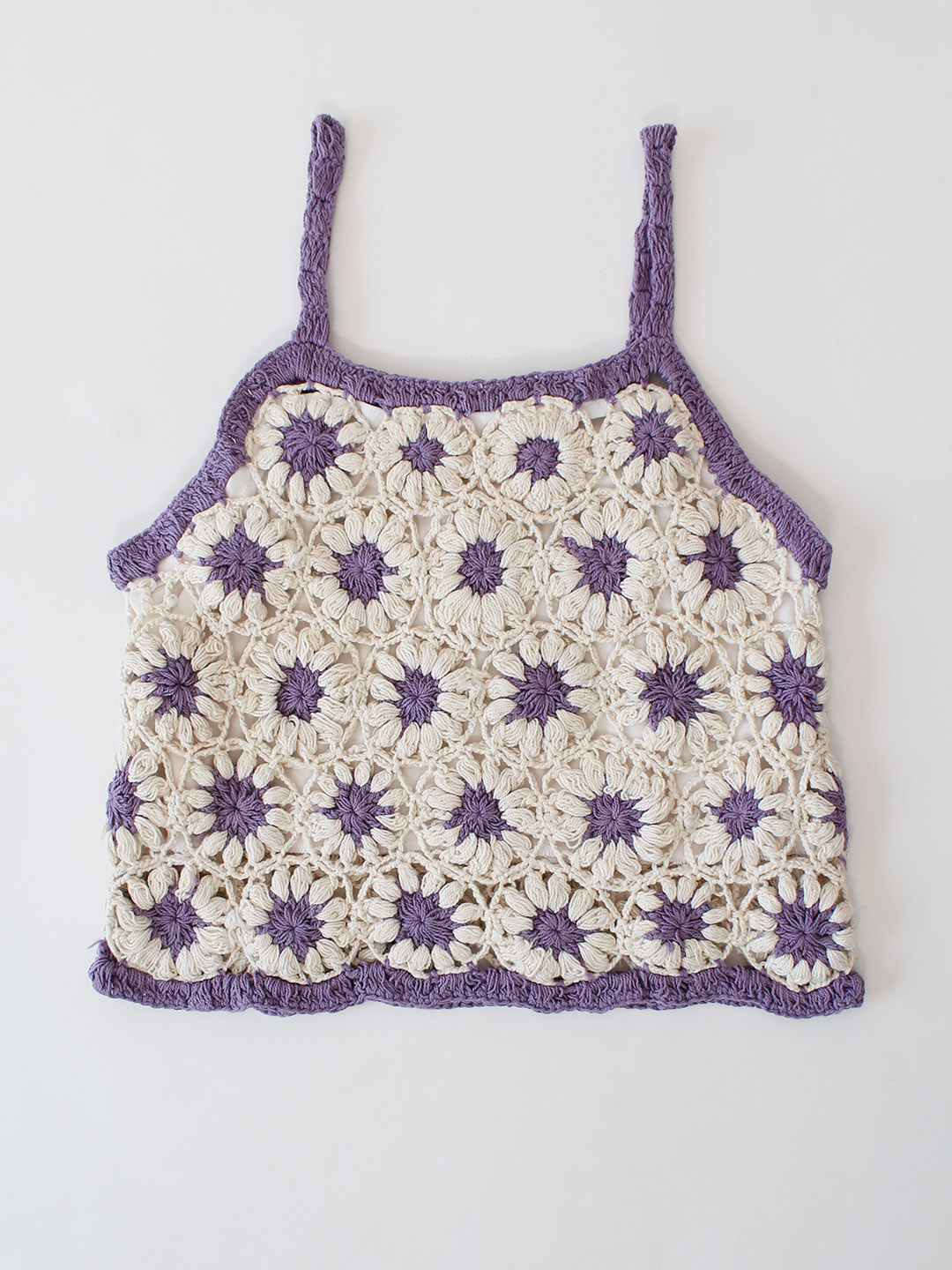 Woonie Handmade Crochet Daisy Top - Lavender
