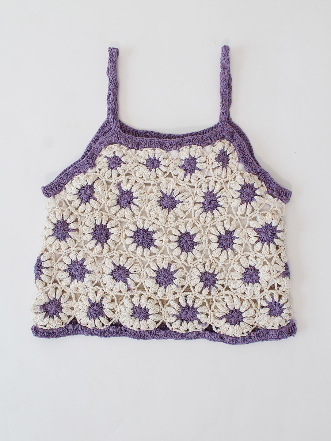 Woonie Handmade Crochet Daisy Top - Lavender