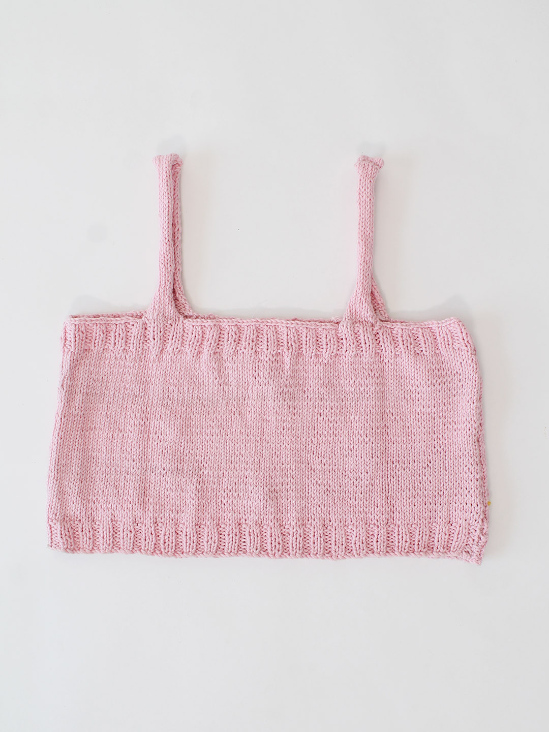 Woonie Handknitted Embroidered Crop Top - Pink
