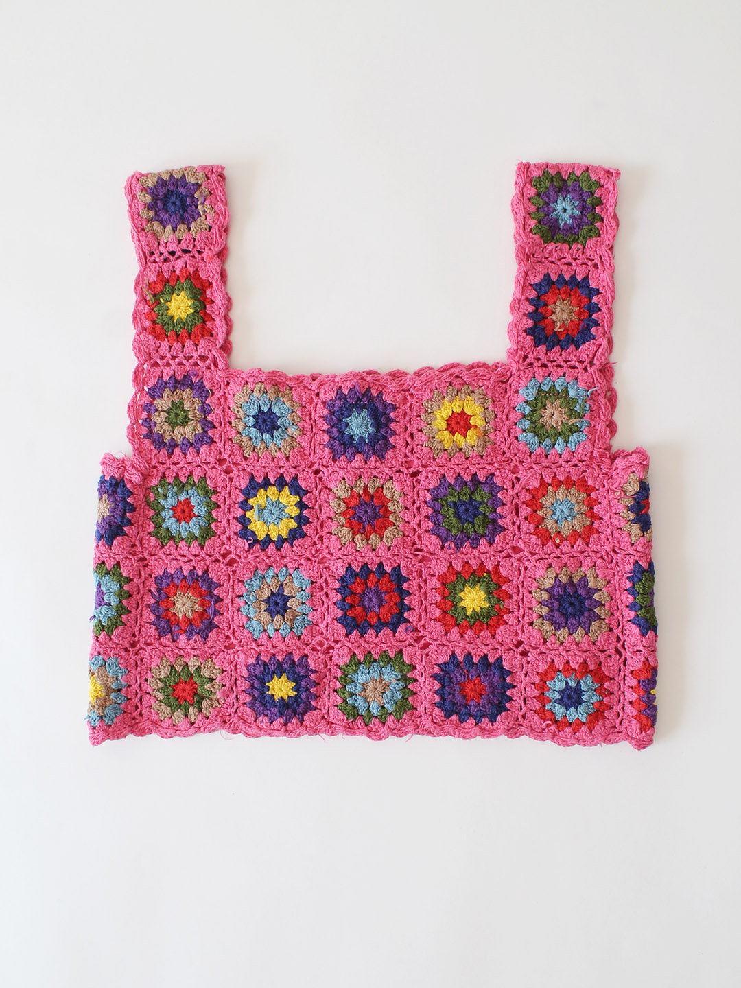 Woonie Handmade Crochet Colorful Top - Pink