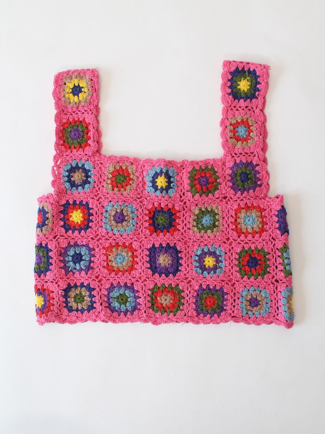 Woonie Handmade Crochet Colorful Top - Pink