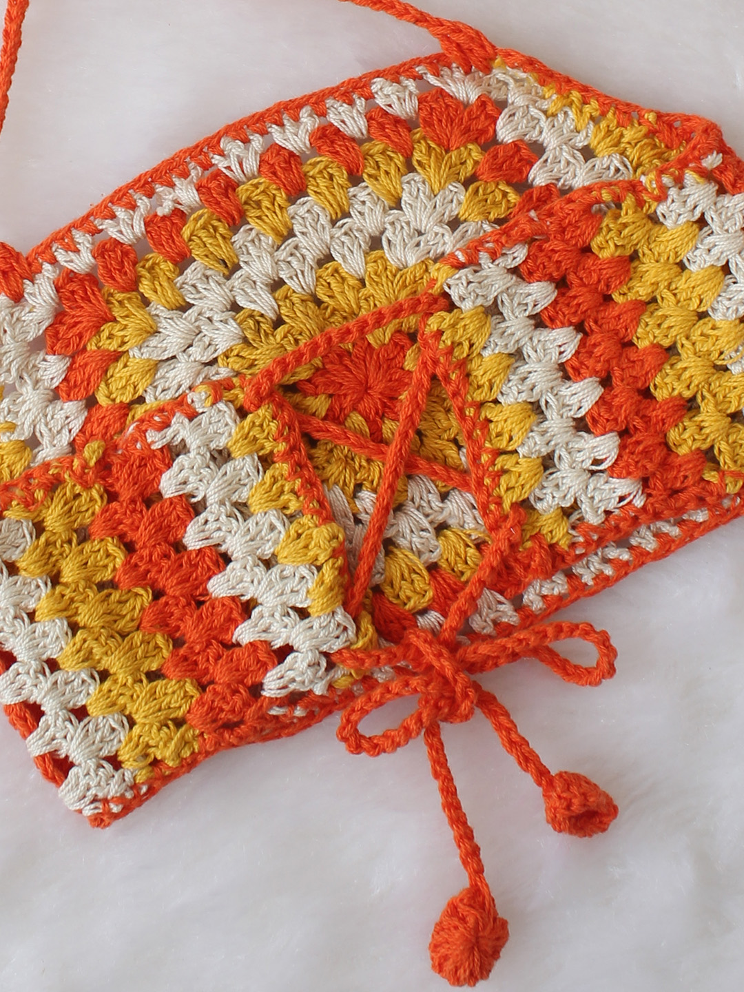 Woonie Self Design Halterneck Top - Multicolor