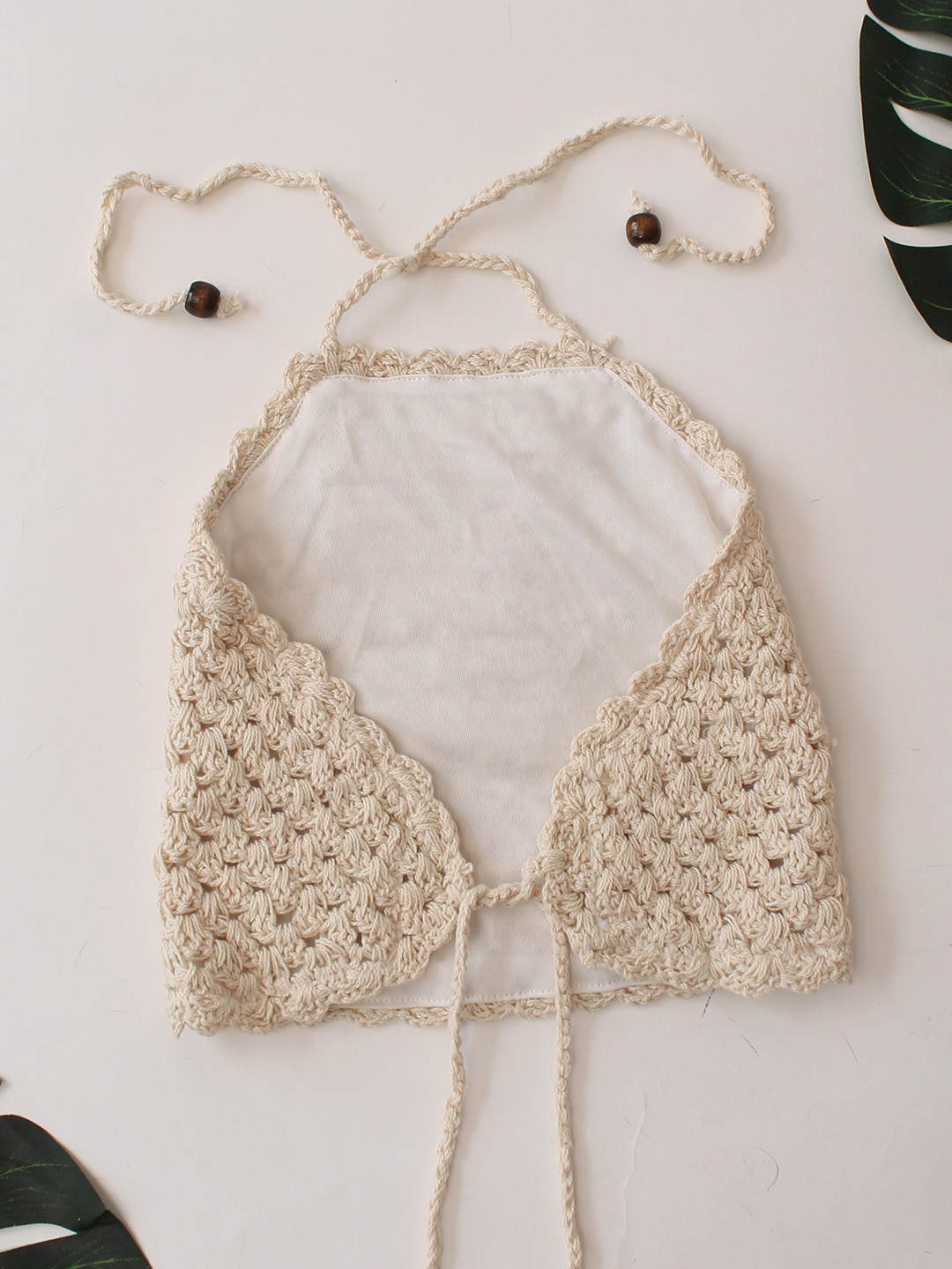 Woonie Floral Design Halterneck Top  White