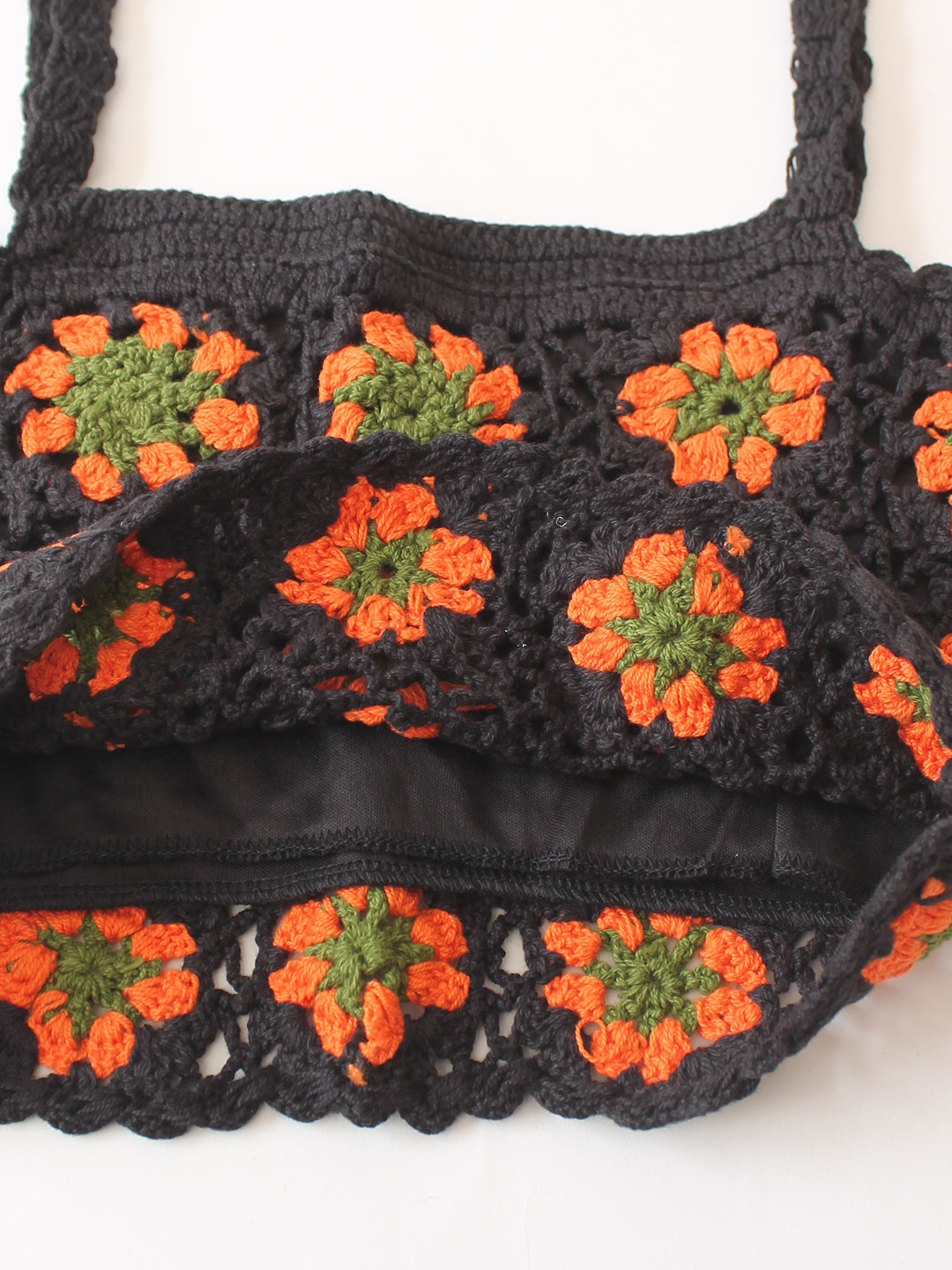 Woonie Floral Design Top  Black