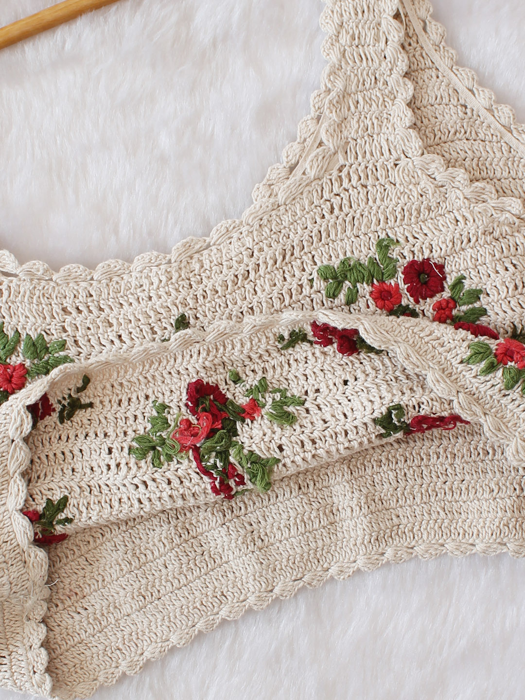 Woonie Floral Embroidery Top - Off White