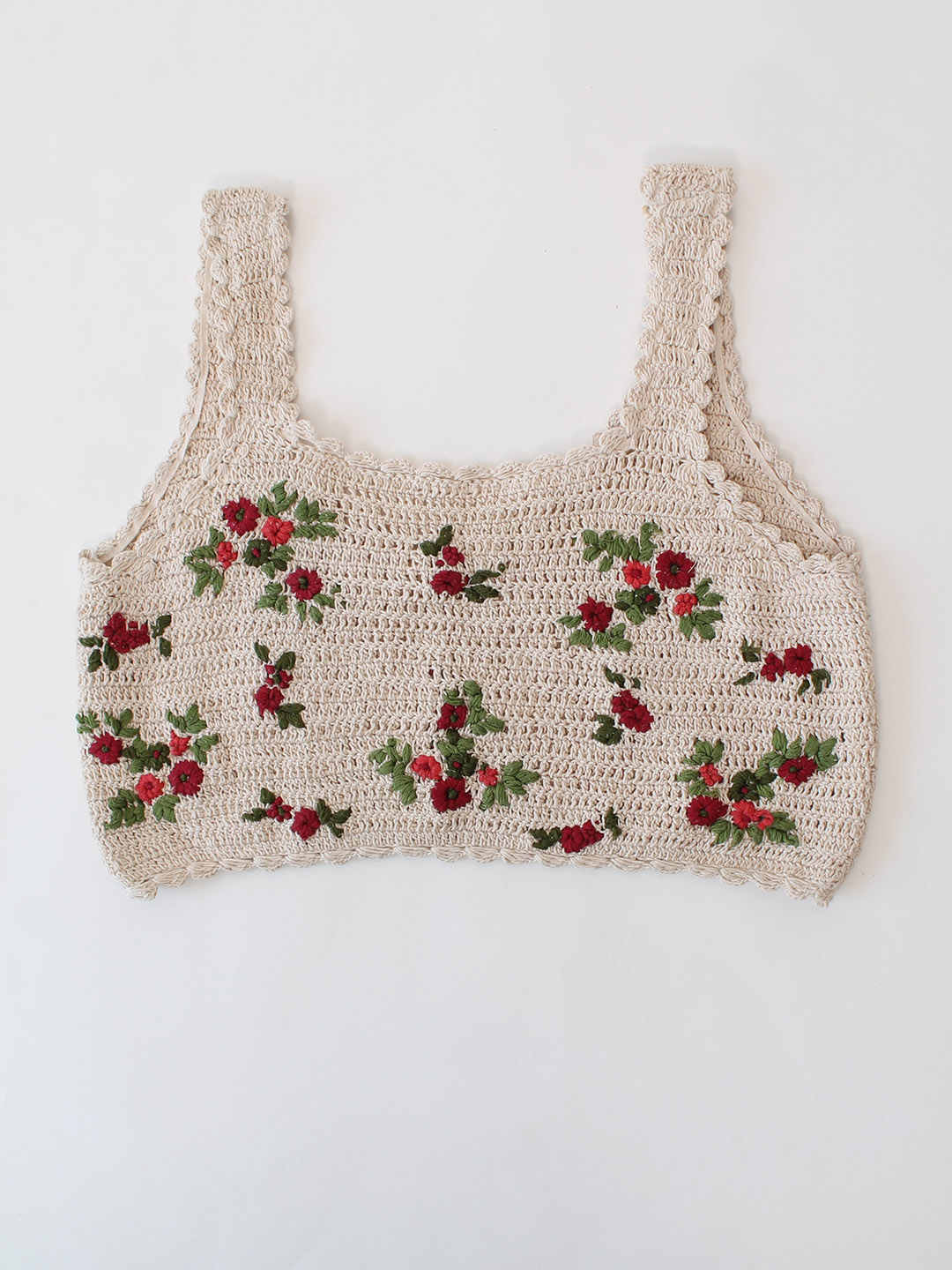 Woonie Floral Embroidery Top - Off White