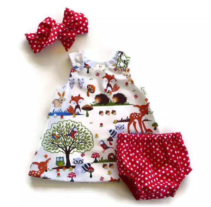 Cute 3 Pc Printed Set with Headband