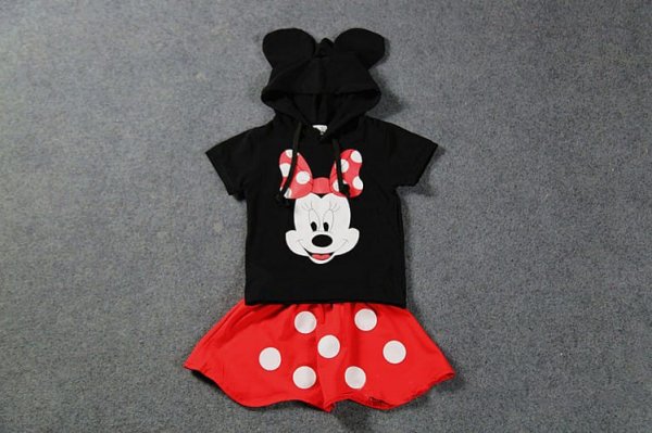 Image of Cute Mini Hud Top With Red Skirt