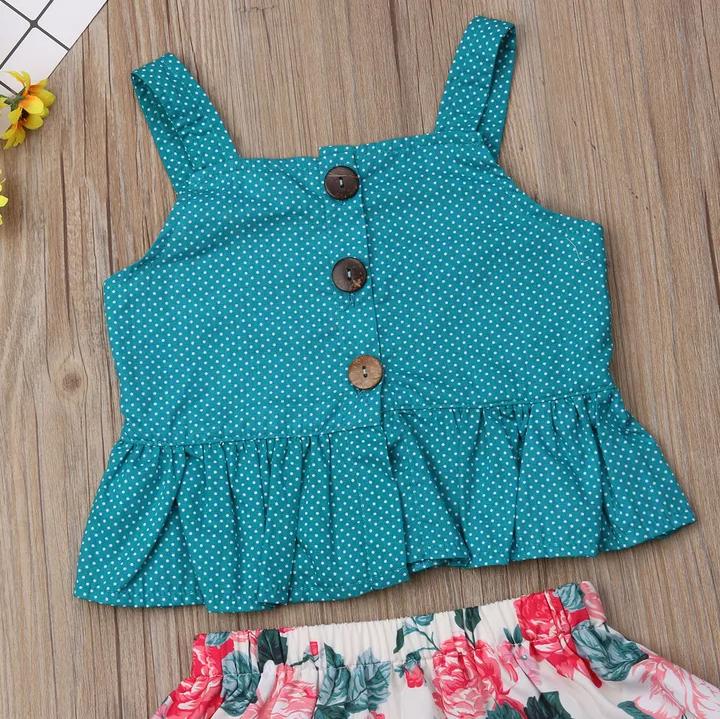 Cute Summer Set High Low Skirt